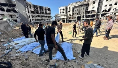 İsrail’in vurduğu Gazze’deki Şifa Hastanesi avlusunda toplu mezar bulundu